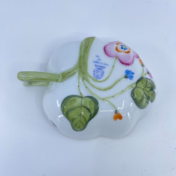 vintage herend hand painted porcelain deep leaf dish rothschild bird motif - Picture 7 of 8